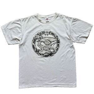 Vintage Y2K Wayne Whelpton Dragon Punk Goth T Shirt Size L 2006 White